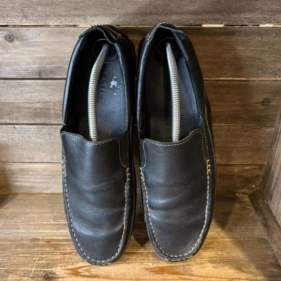 Mens Cole Haan Tucker Venetian Black Leather Shoes Slip On Loafers Size 12 M GUC - Picture 3 of 6